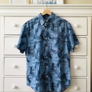 Men’s Pineapple Print Button-Down Shirt